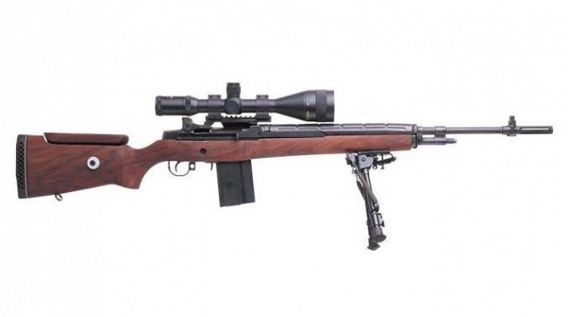 Present day production model of M21 sniper rifle. 